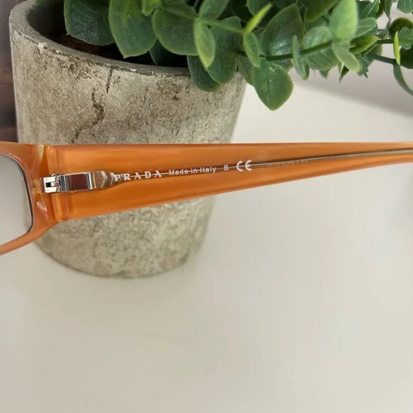Prada Glasses Black with Burnt Orange VPR 10F 51 16 2BX 101 135 - Picture 3 of 7